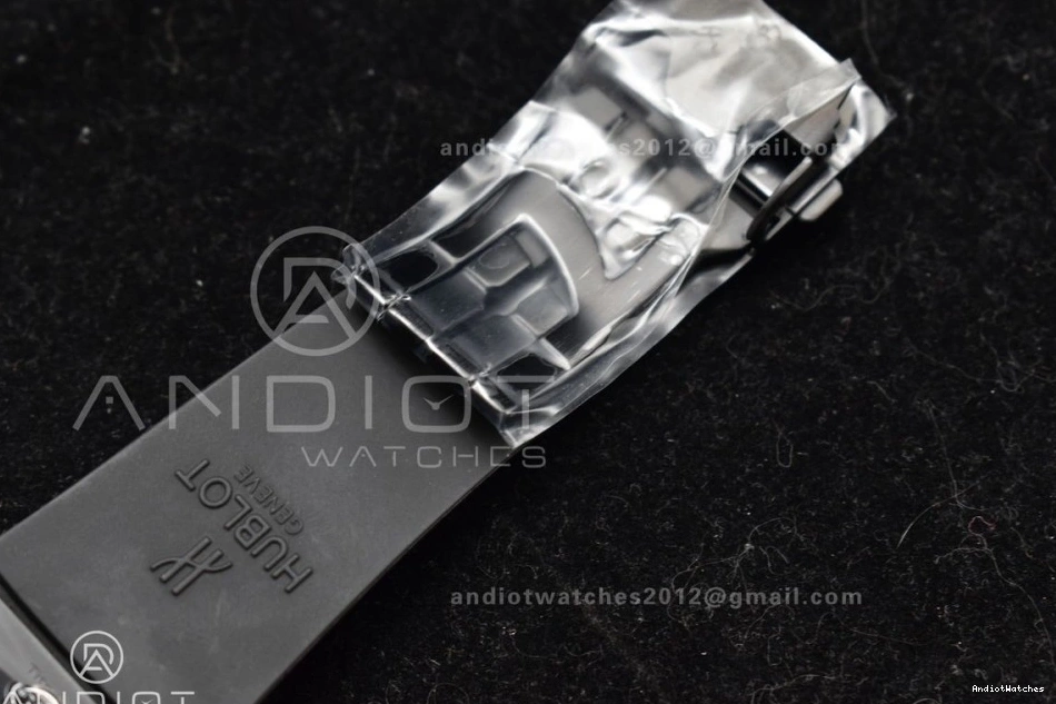 A Strap 1:1 Unico Hublot 893 Rubber on Bang Dial ZF Black BestValue Edition Best Black Full Skeleton Big 0712